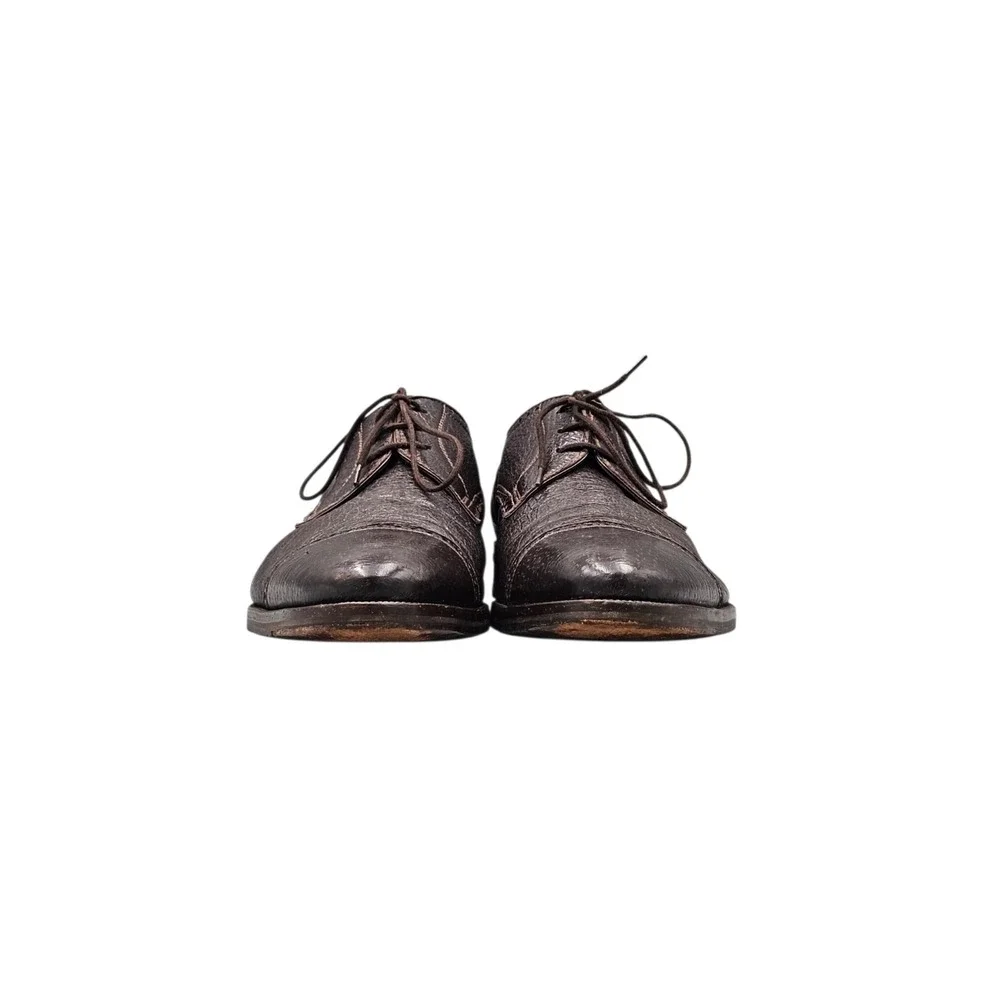 Gravati Men's Size 10 D Brown Buttery Soft Peccary Leather Cap Toe Oxford Shoes